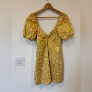 Abercrombie & Fitch Yellow Polka Dot Mini Dress